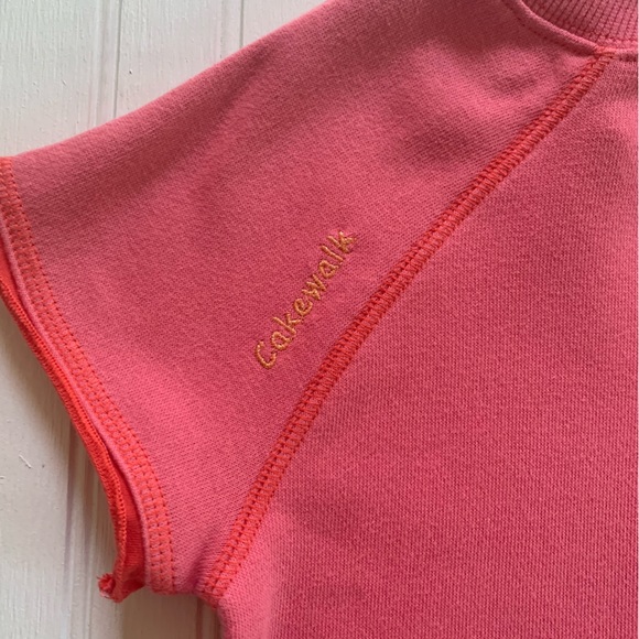 Cakewalk ~new~Pink Short Sleeve Sweatshirt with Orange - Picture 4 of 9